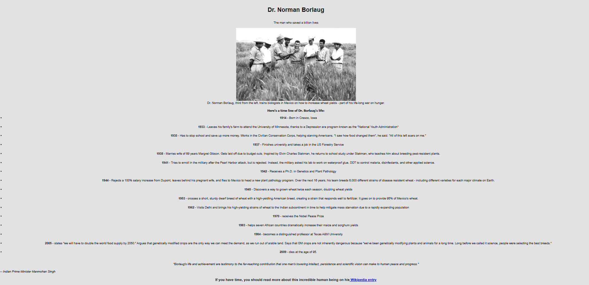 Tribute Page